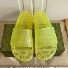 Gucci Transparent flat slippers in Yellow Gs031