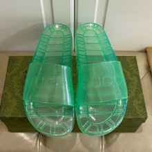 Gucci Transparent flat slippers in Green Gs034