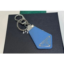 Prada Saffiano leather keychain 2PP041 Blue 2023