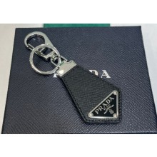 Prada Saffiano leather keychain 2PP041 Black 2023