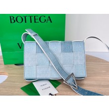 Bottega Veneta  Medium intreccio denim-effect leather cross-body bag 2022