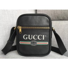 Gucci Vintage Logo Print Messenger Bag ‎523591 Black 2018