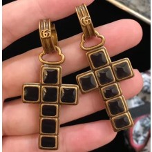 Gucci Earrings With Cross Pendant 549298 Black 2019