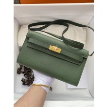 Hermes Kelly Classique To Go wallet in original epsom leather army green(HANDMADE)