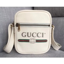 Gucci Vintage Logo Print Messenger Bag ‎523591 White 2018