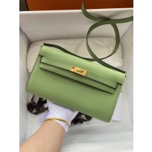 Hermes Kelly Classique To Go wallet in original epsom leather green(HANDMADE)
