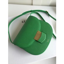 Celine Grained Calfskin Trotteur small/Medium Bag bamboo green
