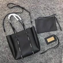 Balenciaga Calfskin Everyday Tote Logo Strap XS Bag Black with Thin Handles Resort 2018