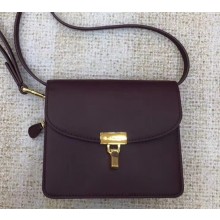 Balenciaga Lock Calfskin Leather Shoulder Bag Burgundy 2018