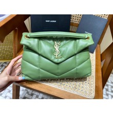 Saint Laurent loulou puffer small chain bag in quilted lambskin 577476 green with gold hardware(original quality)