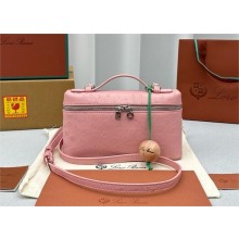 Loro Piana Extra Pocket L19 Pouch in Ostrich Leather pink