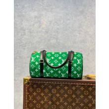louis vuitton Monogram jacquard velvet papillon bag green m46206