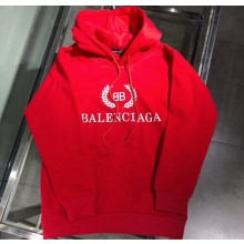 Balenciaga BB Logo Hoodie Sweater Red 2018