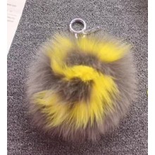 Fendi AB Charm S Dark Grey And Yellow Fur 2017