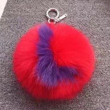 Fendi AB Charm L Red And Purple Fur 2017