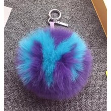 Fendi AB Charm M Purple And Light Blue Fur 2017