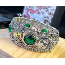 Gucci Silver Bracelet with Interlocking G ‎537951 Green 2018