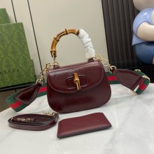 Gucci Bamboo 1947 mini top handle bag in patent leather 786482 burgundy 2024