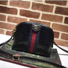 Gucci Ophidia Crocodile Small Shoulder Bag 499621 Black 2018