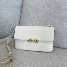saint lauren le maillon satchel in smooth leather 657186 white