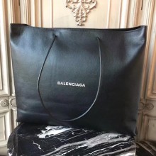 Balenciaga Grained Leather Large Shopping Tote Bag Black