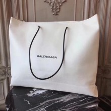 Balenciaga Grained Leather Large Shopping Tote Bag White  