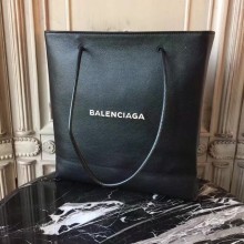 Balenciaga Grained Leather Small Shopping Tote Bag Black