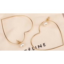 Celine Heart and Pearl Earrings 2018