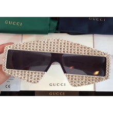 gucci Rectangular-frame acetate sunglasses with crystals 519975 03
