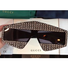 gucci Rectangular-frame acetate sunglasses with crystals 519975 04