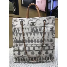 Chanel Printed Toile Large Shpping Bag Beige A91746 2018