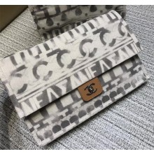 Chanel Printed Toile Clutch Bag Beige A91749 2018