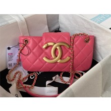 Chanel Lambskin & Gold-Tone Metal Baguette Bag AS4611 Fuchsia 2024