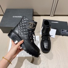 Chanel New CC Lace-Ups Boots G36424 black 2020