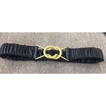 Bottega Veneta Width 4cm Elastic Corset Belt Leather Black 2020