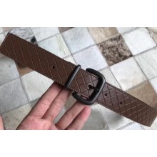 Bottega Veneta Width 3.5cm Reversible Belt in Weave Leather Coffee