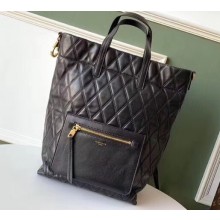 Givenchy Shopper Tote Backpack Bag in Diamond Quilted Leather Black
