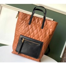 Givenchy Shopper Tote Backpack Bag in Diamond Quilted Leather Brown