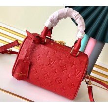 Louis Vuitton Monogram Empreinte Leather Speedy Bandouliere 20 Bag Red