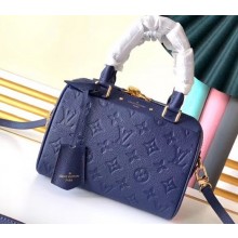 Louis Vuitton Monogram Empreinte Leather Speedy Bandouliere 20 Bag Blue