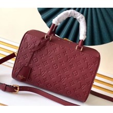 Louis Vuitton Monogram Empreinte Leather Speedy Bandouliere 30 Bag Scarlet Red