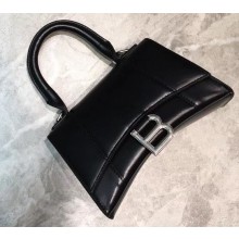 Balenciaga Hourglass XS Top Handle Bag Black/Silver
