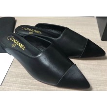 Chanel Lambskin and Satin Slippers Black 2020