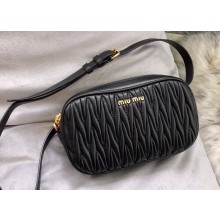 Miu Miu Matelassé Leather Belt Bag 5BL005 Black