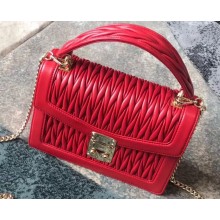 Miu Miu Miu Confidential Matelassé Leather Bag 5BA094 Red