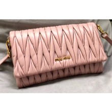 Miu Miu Matelassé Leather Mini Bag 5BH080 Pink