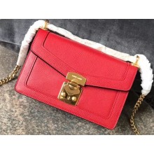 Miu Miu Miu Confidential Madras Leather Shoulder Bag 5BD083 Red