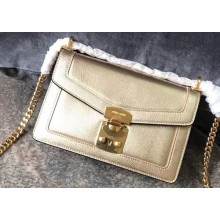 Miu Miu Miu Confidential Madras Leather Shoulder Bag 5BD083 Gold