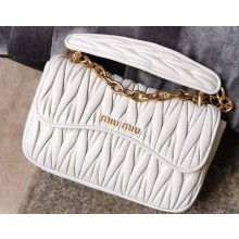 Miu Miu Matelassé Nappa Leather Shoulder Bag 5BD140 White