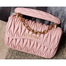 Miu Miu Matelassé Nappa Leather Shoulder Bag 5BD140 Pink